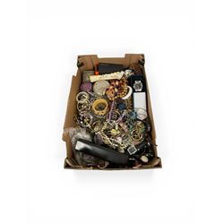 Large collection of costume jewellery, including bracelets, necklaces, watches etc  