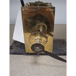 Two skeleton clock movements, tavern clock movement, and further clock movements, all for restoration 