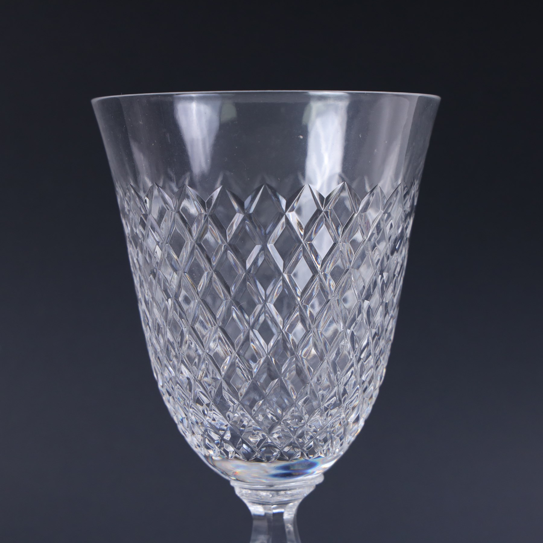 Set of five Stuart Crystal wine glasses and a Edinburgh Crystal thistle glass