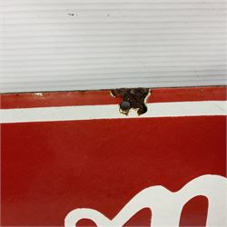 Rowntree's enamel advertising sign, 'Rowntree's Pastilles' white writing on a red ground, H30cm, L92cm