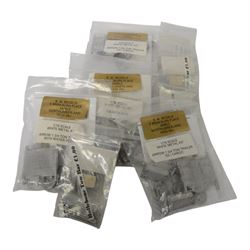 Twenty-eight BW Models 1:76 white metal model kits, including BW3 Land Rover 110 GS, BW67 MGB Transportation Pallet, BW35 Saxon Armoured Personnel Carrier, BW30 Alvis Salamander Tender, BW32 Humber Armoured Truck, BW8 Austin K9 Ambulance and BW9 Austin Tramp, all boxed, with nine load and trailer kits, all in bags (37)