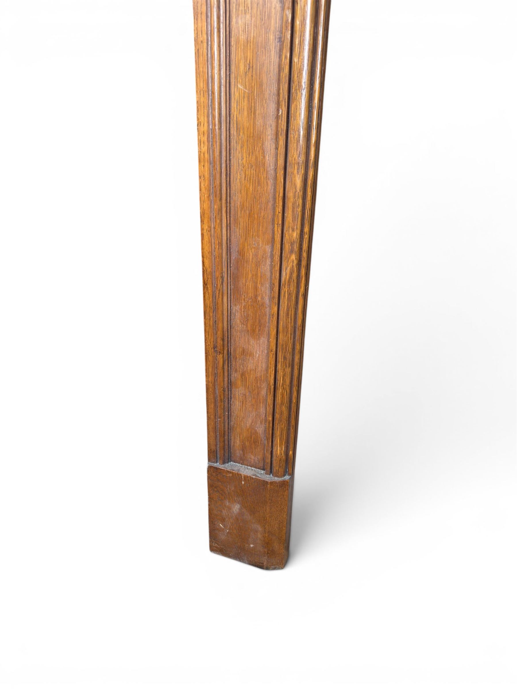 Early 20th century French oak window surround, shaped top with carved shell and acanthus leaf detail 