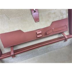 Papworth of Cambridge  leather attaché case, with brass fittings, with internal stationary compartments, H34cm, L47cm 