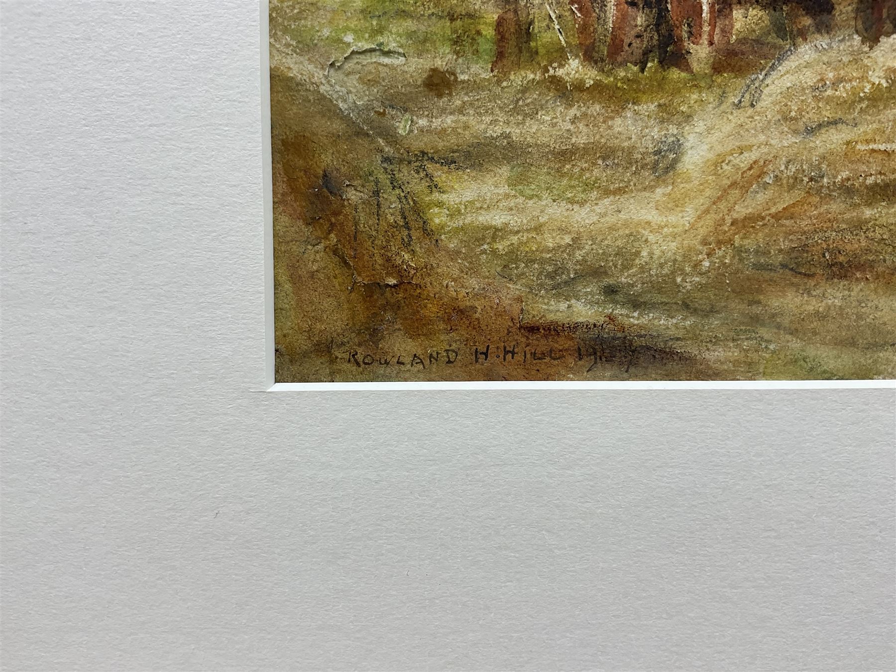 Rowland Henry Hill (Staithes Group 1873-1952): Harvesting at Ellerby, watercolour signed and dated 1927, 27cm x 37cm 
Provenance: with T B & R Jordan Fine Art Specialists, Stockton on Tees, label verso; David Duggleby Ltd 8th December 2017 Lot 115