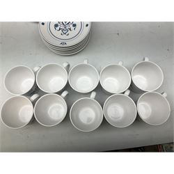 Royal Worcester Evesham pattern teawares, Noritake part tea service decorated in the 'Progression Blue Haven' pattern, together with Seltmann Weiden Bavaria tea and dinner wares, and two blue and white platters