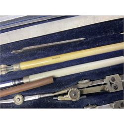J Halden & Co cased drawing set, together with other cased drawing sets, including examples from prazision garantie and Kern Swiss 