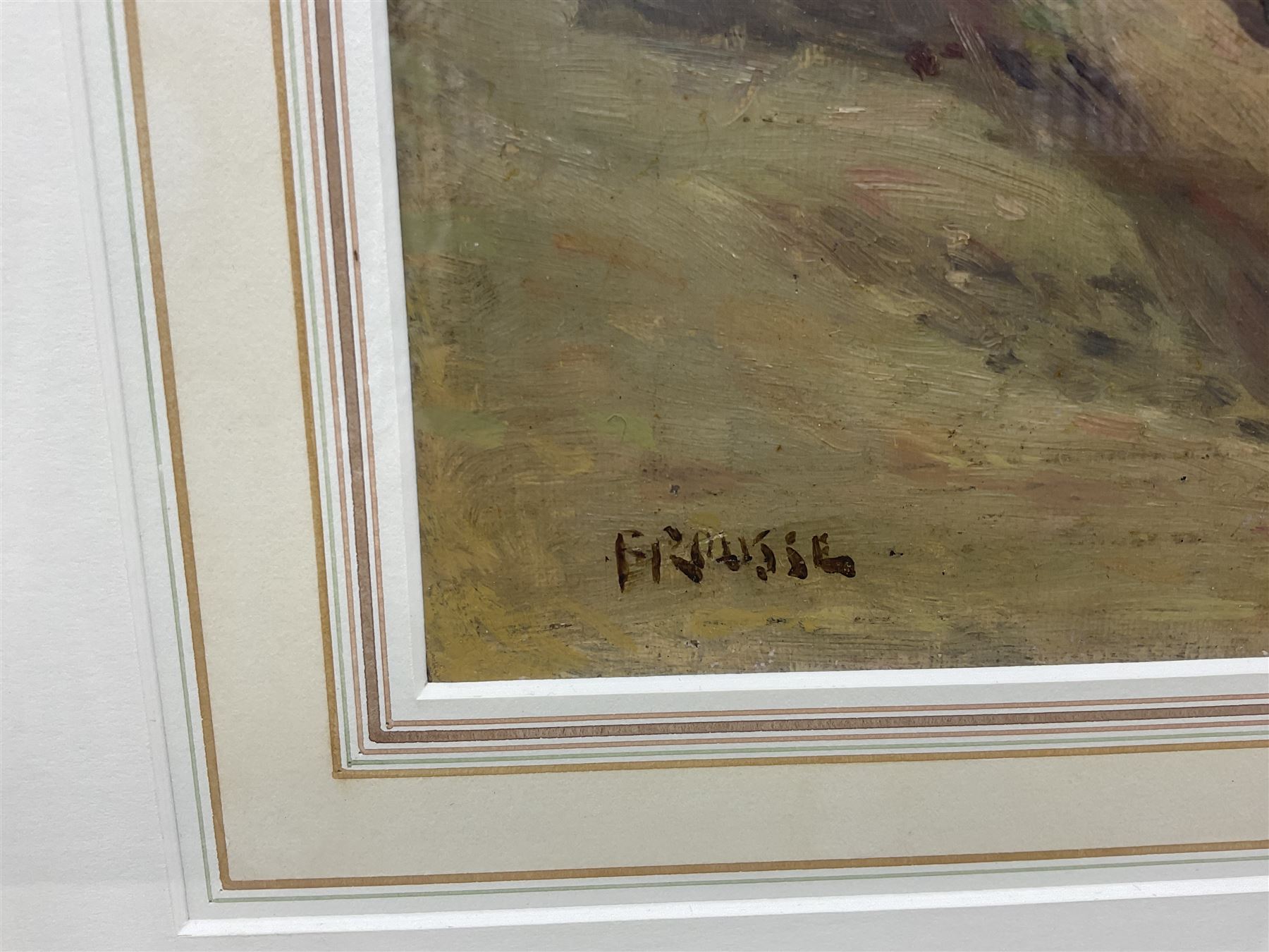 Frank Rousse (British fl.1897-1917): Henrietta Street Whitby, oil on board signed 21cm x 29cm