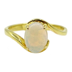 18ct gold oval opal ring, stamped 750