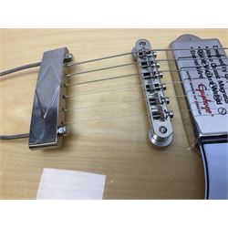 Epiphone Casino NA semi-acoustic guitar with natural maple finish and P90 pick-ups, serial no.19061529340, L105cm overall; in original hard carrying case