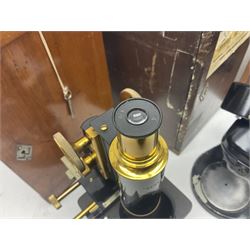 Three W. Watson & Sons microscopes, comprising Barnet binocular no 125253, Kima no 123196 and Service no 44858, all boxed 