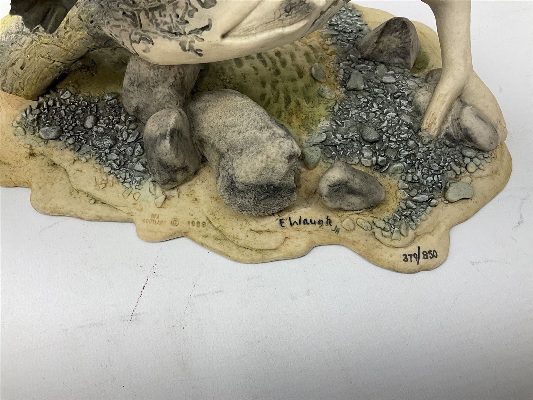 Border Fine Arts, swimming otter, together with three country artists figures, mice on candle stick, mice on garden tap, mice in cap, otter H26cm