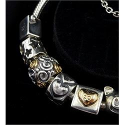 Pandora Moments 'You Are Loved' padlock silver charm bracelet, with eleven Pandora Club 2020 limited edition charms and safety chain, in Pandora box