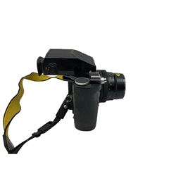 Zenza Bronica ETRS medium format camera body, AE Finder-E Model II, Zenza Bronica Zenzanon MC '1:4 f-40mm' lens, Zenza Bronica Zenzanon MC '1:4.5 f-200mm' lens,  Zenza Bronica Zenzanon MC '1:2.8 f-75mm' lens, and two film backs