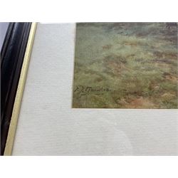 Frederick James Knowles (British 1874-1931): Calves by a Farmstead, watercolour signed 29cm x 40cm