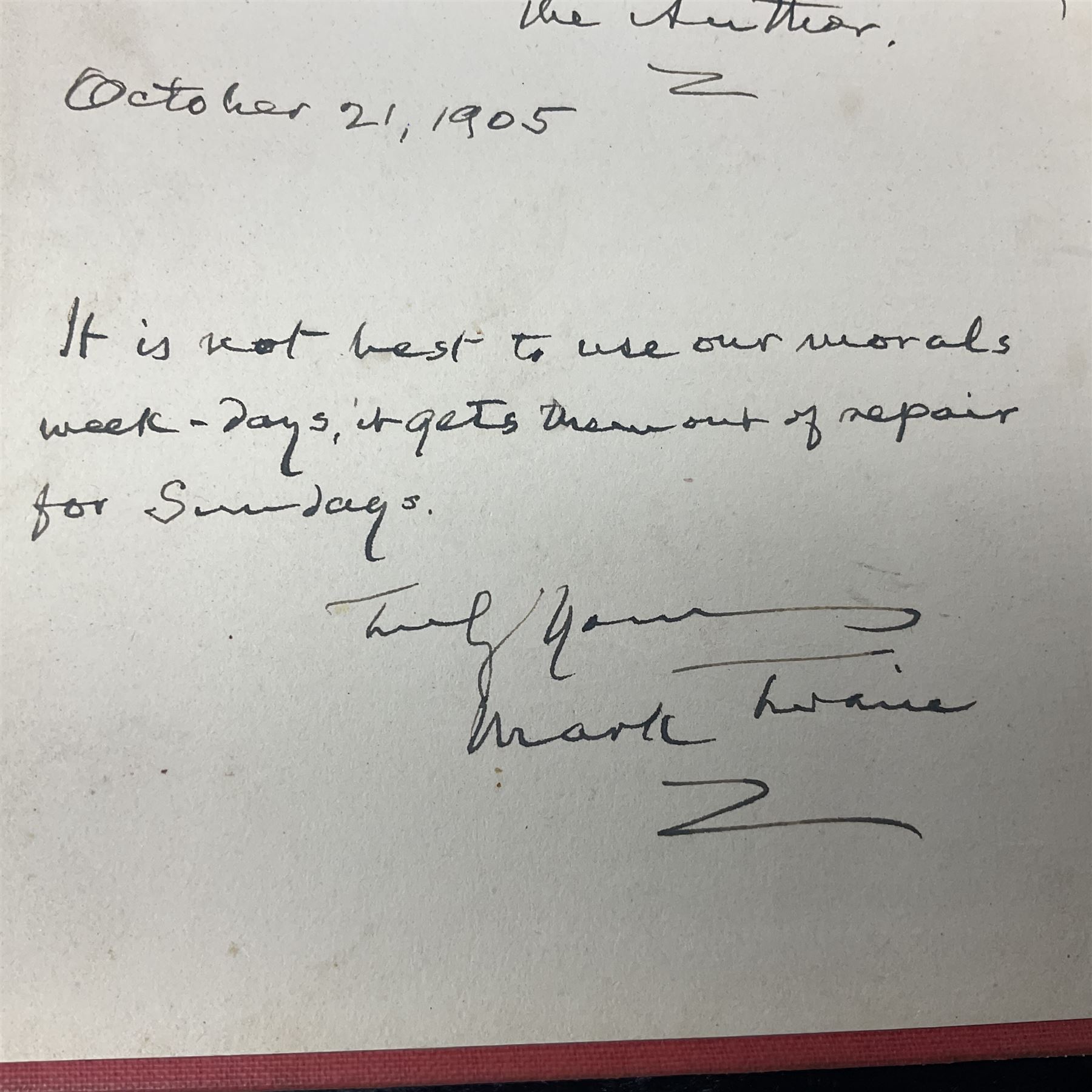 Mark Twain; Extracts from Adam's Diary, Harper & Brothers 1904 