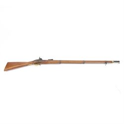 SECTION 1 FIREARMS CERTIFICATE REQUIRED - Parker Hale reproduction 1853 Enfield muzzle loading rifle, the 99cm barrel marked Parker-Hale Ltd, Birmingham England, fitted with ladder sight, secured by three bands, the lock plate marked Enfield 1853, with crowned PH, full stock with ramrod under, overall L140cm, serial no.6567 
