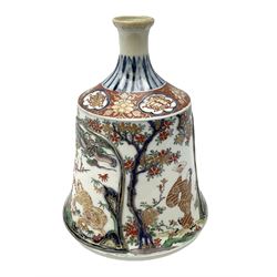 Early 20th Century Chinese vase of high shouldered form, decorated with Dragon and Tiger pattern in relief, and further decorated with coloured enamels and gilt depicting figures, blossoming trees and branches, with six character mark to base, H30cm
