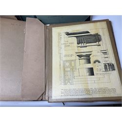 Belcher & Macartney: 'Later Renaissance Architecture in England', london Batsford, in six parts of loose folio form including plates and photographs, Twelve volumes of The Wren Society architectural books, and other architectural books and folios  