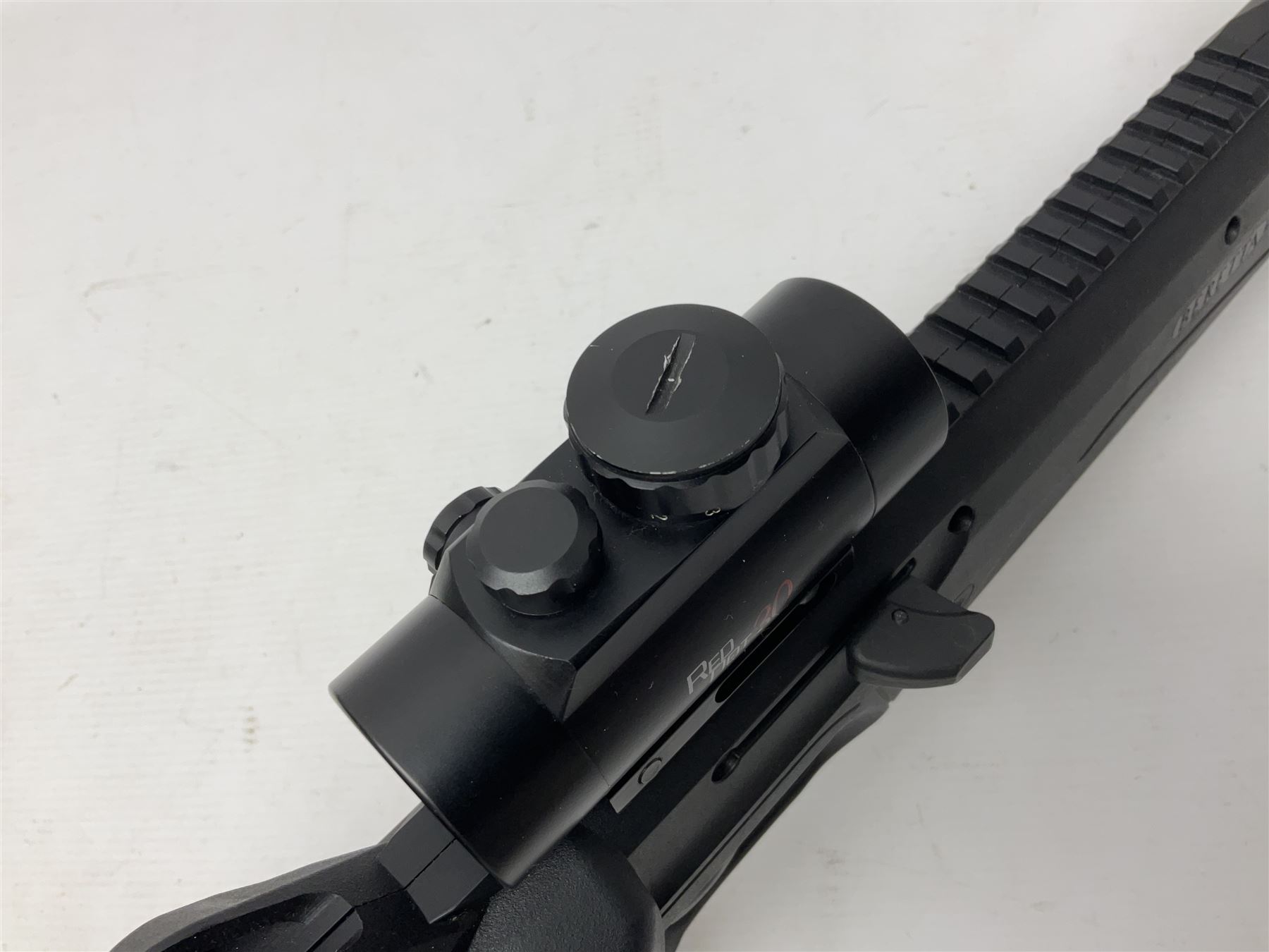 Beretta Cx4 Storm .177 CO2 rifle with Hawke Red Dot 30 scope L78cm; in fitted hard carrying case with two magazines and 88g cylinder; NB: AGE RESTRICTIONS APPLY TO THE PURCHASE OF AIR WEAPONS.