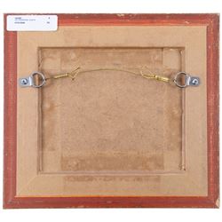 Don Micklethwaite (British 1936-): Scarborough Boats at Low Tide, oil on canvas board signed 13cm x 14.5cm 