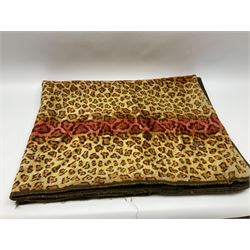 Late Victorian horsehair and angora carriage blanket or robe, one side simulating leopard pelt, H112cm L146cm