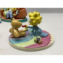 Six Coalport The Simpsons character figures, comprising limited edition 'The Family That Sits Together Fits Together' annual 2005, TS01 Two to Tango, The Gift of Maggie, Will Work For Duff, Yellow Girl Blues and Losing His Marbles, all boxed