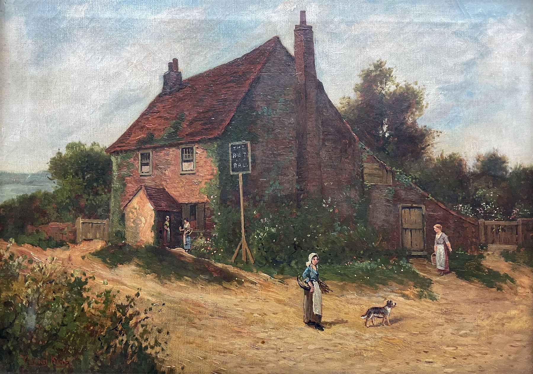Henry John Yeend King, RBA VPRI ROI (British 1855-1924): 'The Bat and Ball' Country Inn, oil on canvas signed 39cm x 54cm 