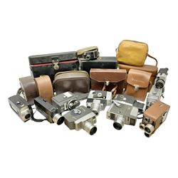 Collection of cine cameras and similar, to include examples by Halina, Yashica, Bell & Howell etc 
