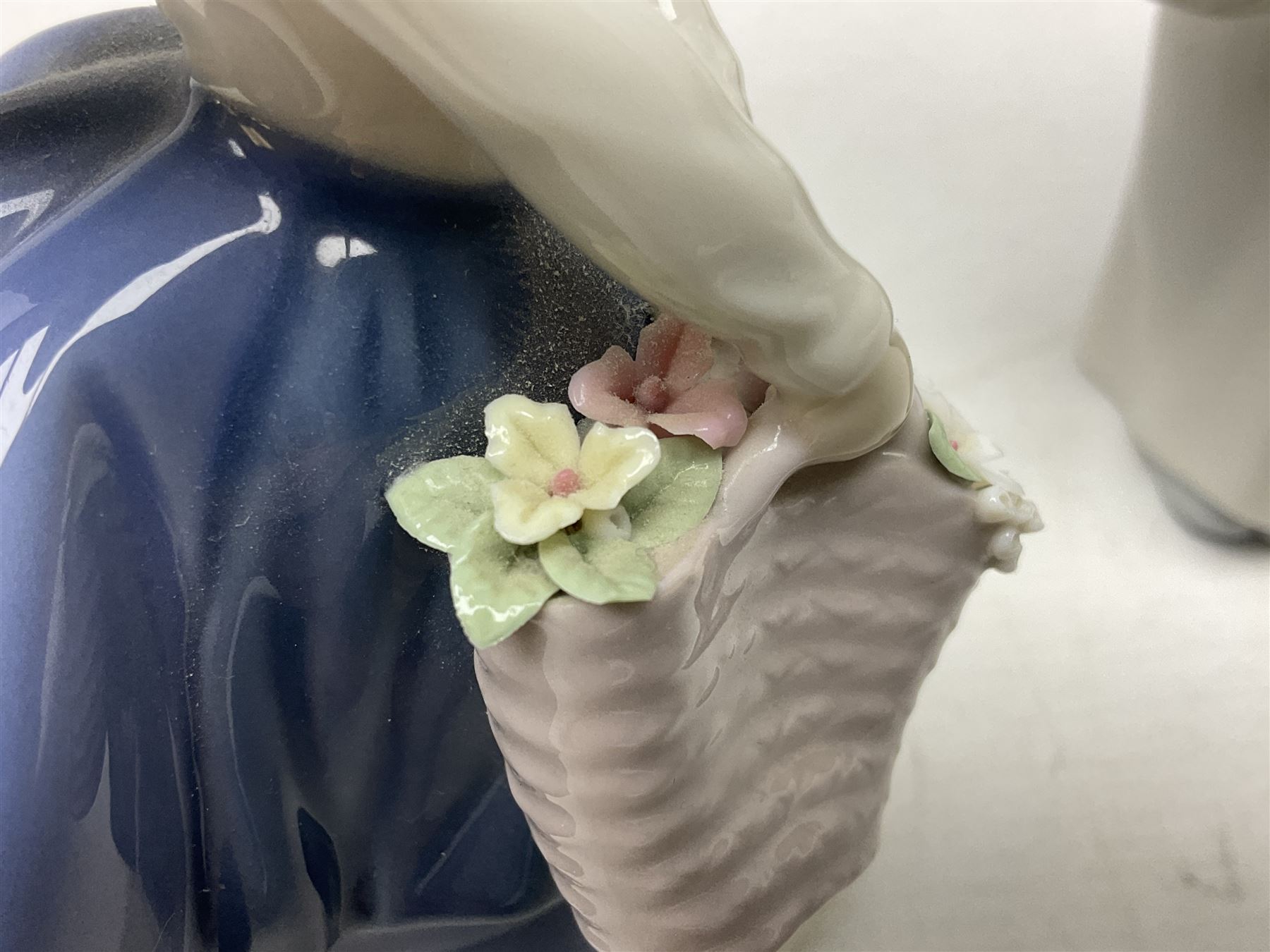 Four Lladro figures, comprising Pulling Dolls Carriage no 5044, Belinda with her Doll no 5045, Pretty Pickings no 5222 and Shepherdess with basket no 4678 