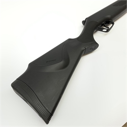 Stoeger Model X20 .22 air rifle with break barrel action, plastic stock and fitted integral moderator L108cm overall, with manual, tin of pellets and quantity of targets