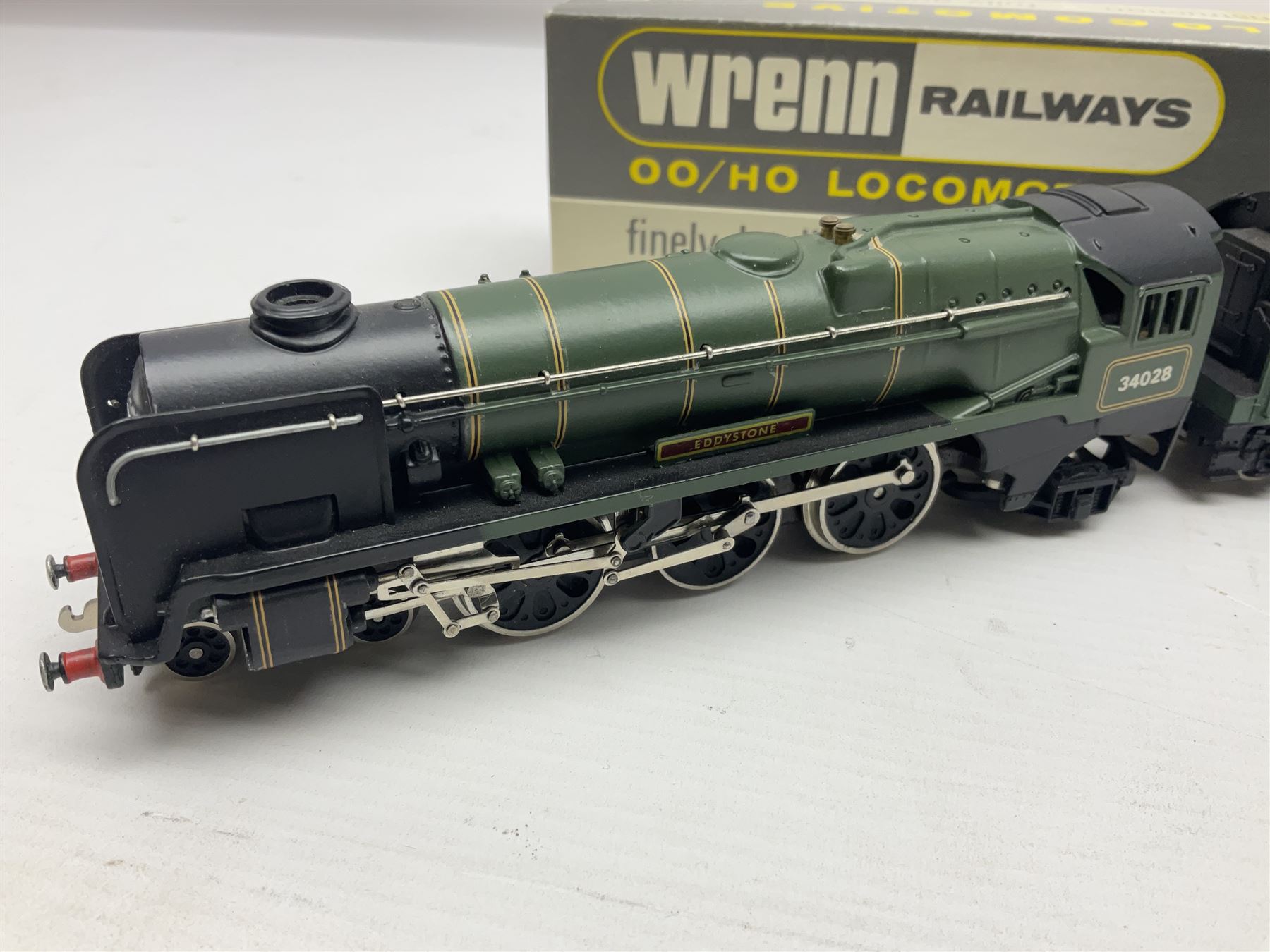 Wrenn '00' gauge - Rebuilt Bulleid Pacific 4-6-2 locomotive 'Eddystone' No.34028 in BR Green with centralised nameplate; boxed with instructions.