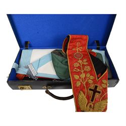 Masonic interest, assorted medal, regalia, sashes, aprons