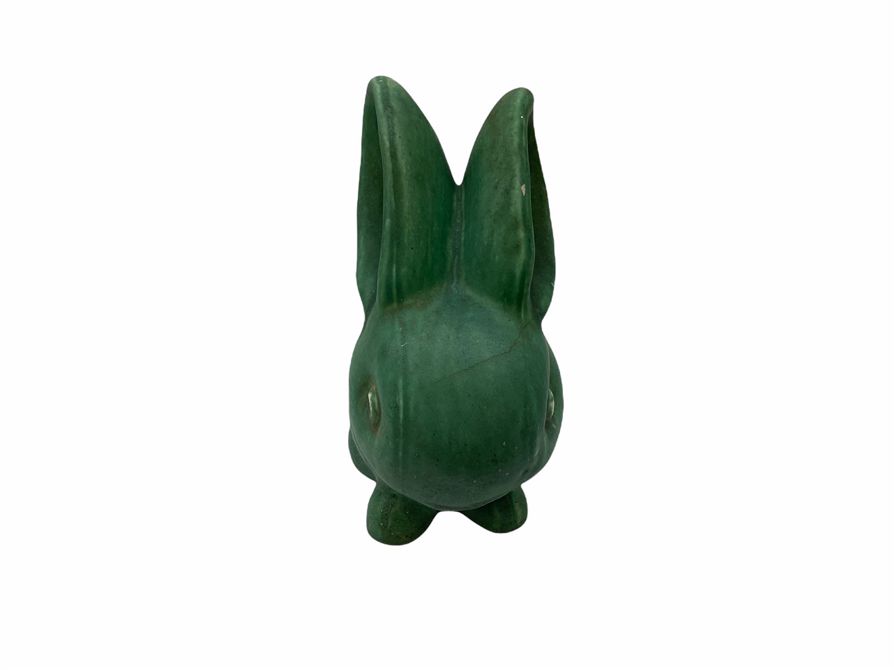 Large Bourne Denby green rabbit, with printed mark beneath, H26cm