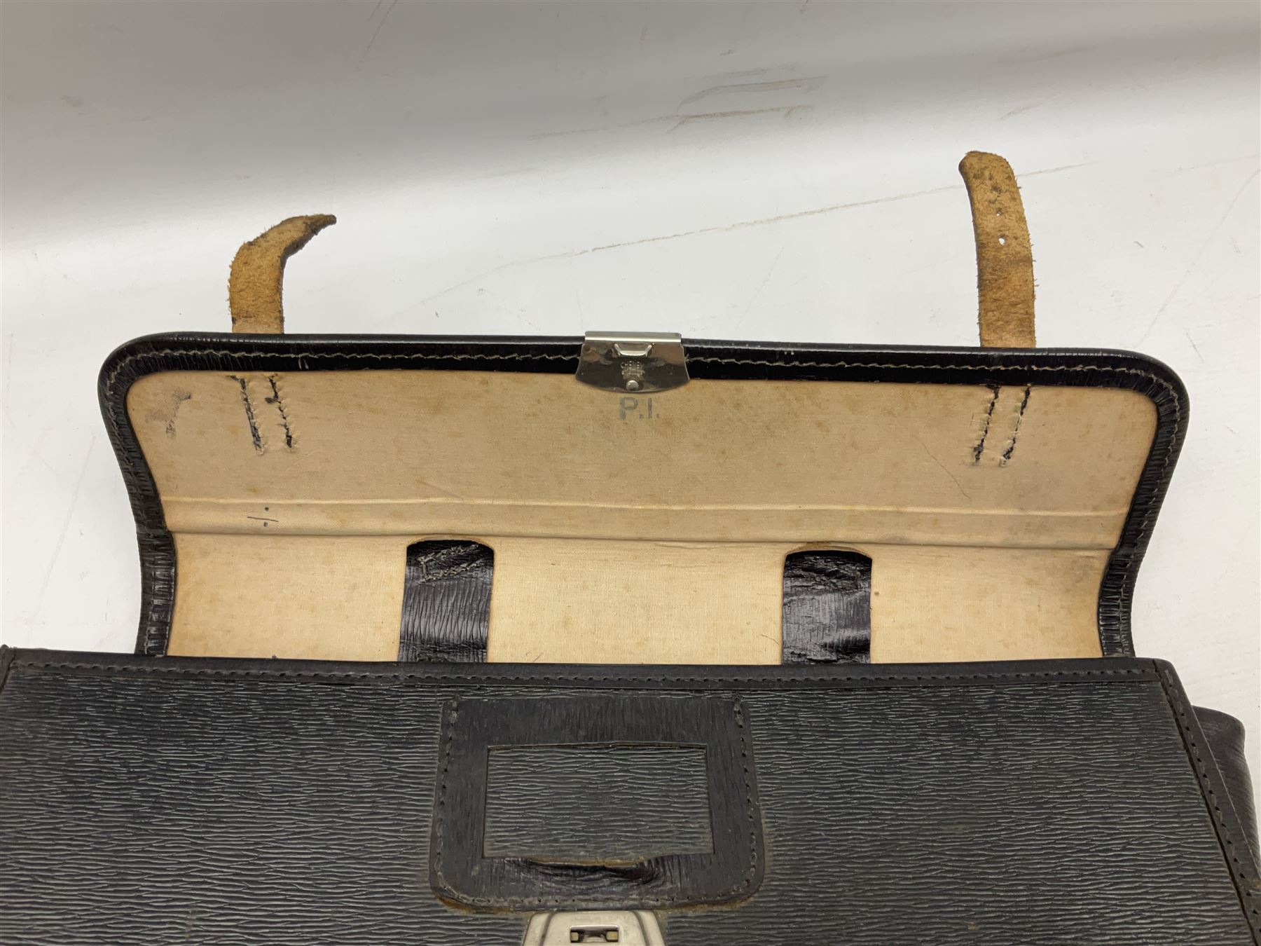 Vintage government officer's briefcase, with Crown and ER motif, H31cm