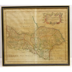  'The North Riding of Yorkshire', 17th century map by Robert Morden (British 1650-1703) hand coloured 38.5cm x 44cm  