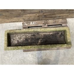 Large 19th century rectanglar stone trough 
