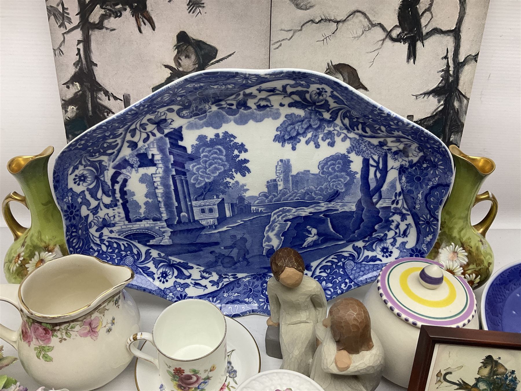 Copeland Spode Italian pattern dish, together with five hummel figures, Royal Worcester trinket dish and other ceramics 