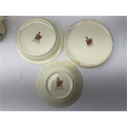 Royal Doulton Bunnykins ceramics, comprising two baby bowls, twin handled cup, two plates, money box, cup, bowl and spoon (9)