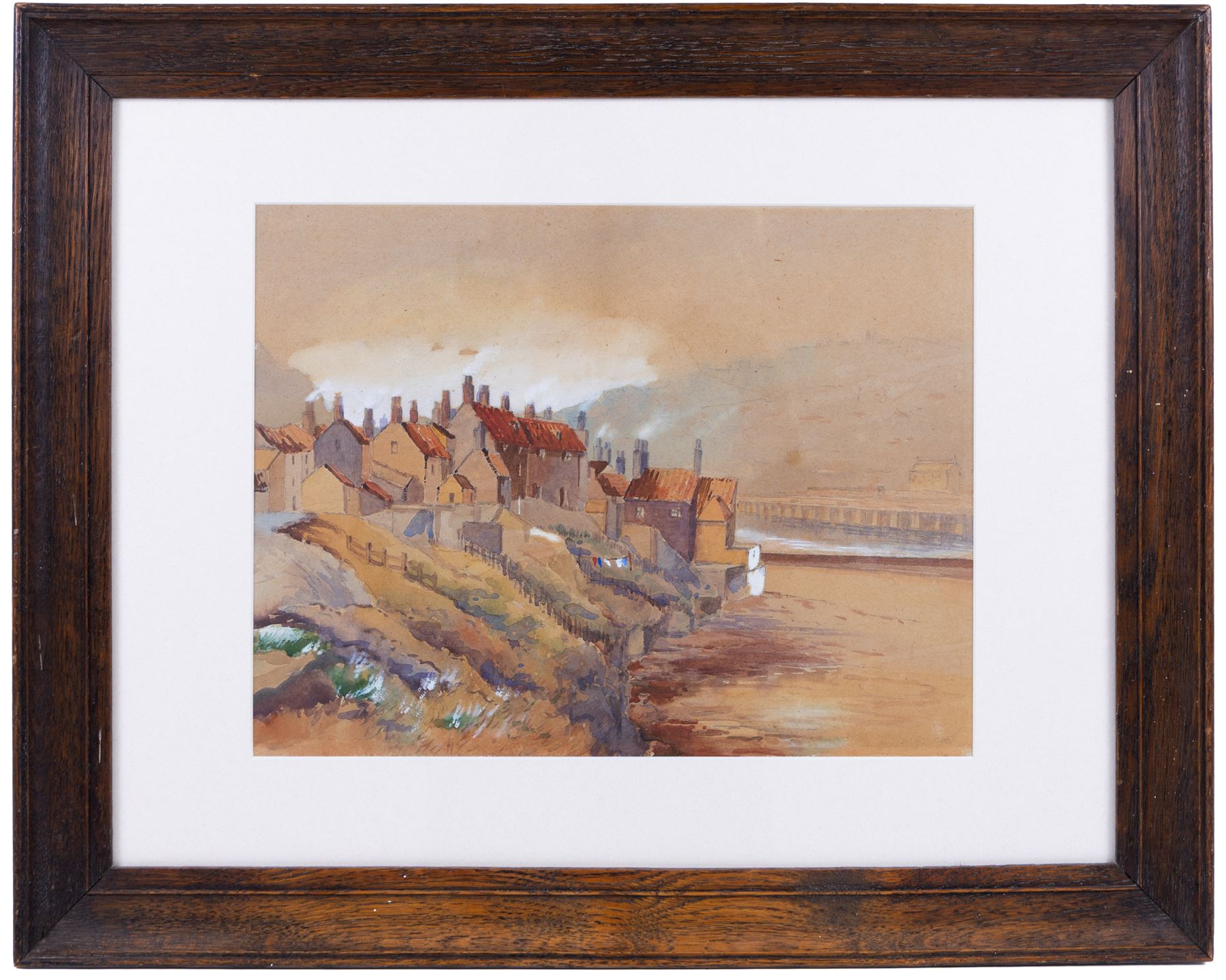 English School (19th/Early 20th Century): Whitby Rooftops, two watercolours by different hands indistinctly signed, 26cm x 41cm and 27cm x 36cm (2)