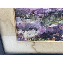 Rowland Henry Hill (Staithes Group 1873-1952): Standing Stone and Cottage on the North Yorkshire Moors, watercolour signed and dated 1931, 26cm x 36cm