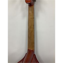 Contemporary 3/4 Double Bass, Body height bottom to shoulder 110cm, With steel tuning pins and ebonised fingerboard, no strings, bridge, tail piece, or endpin Although called a 3/4 size bass, this size is recognised as a regular sized Double Bass 
