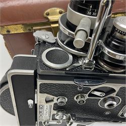 Paillard Bolex H8 RX cine camera body, serial no.195008, with 'Kern Paillard Vario Switar 36EE 1:1,9 f=8/36mm H8 RX' lens, serial no. 955497, in fitted leather carrying case  