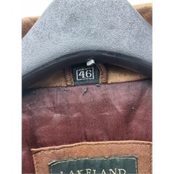 Gentleman's Lakeland brown leather jacket, label numbered 46 