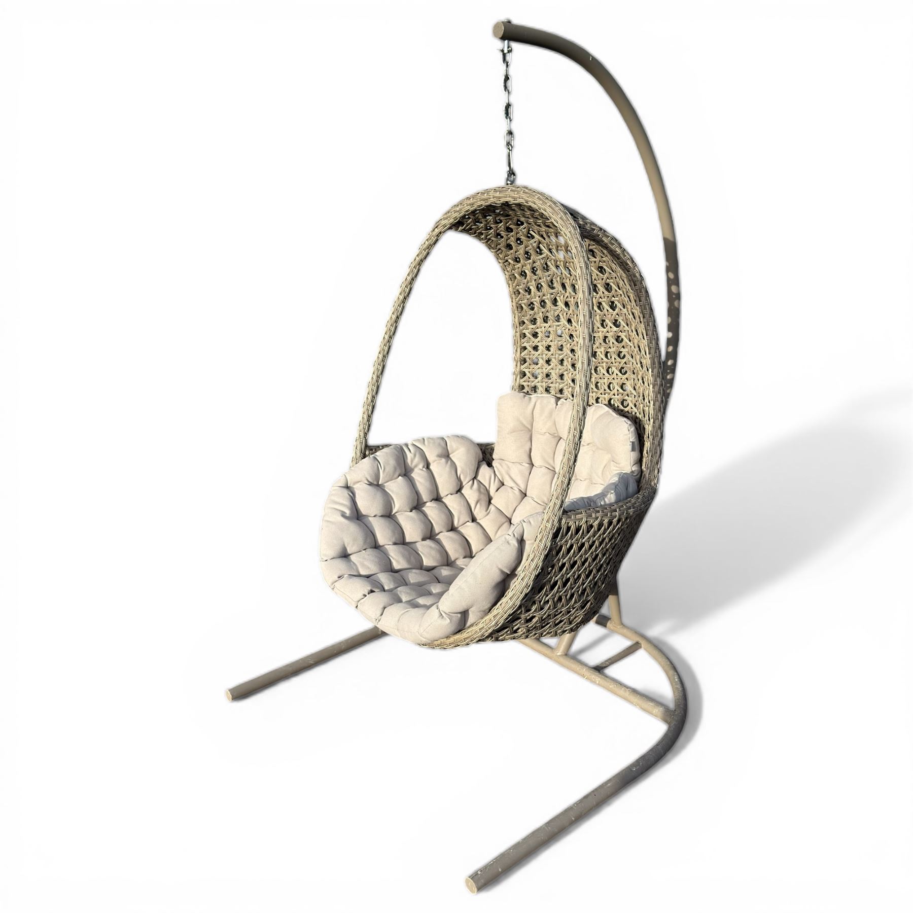 Hartman basket hanging garden chair with cushion and cover