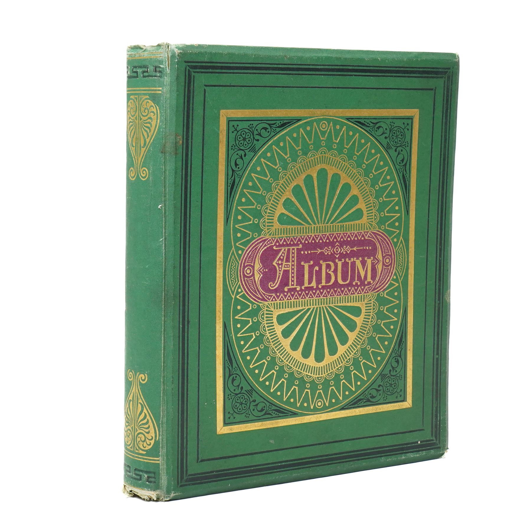 Late Victorian photograph album and contents with Irish and other subjects including Fortescue Stephenstown House and estate with figures etc, Clifton College students 1876, military scenes etc approx 110 photographs