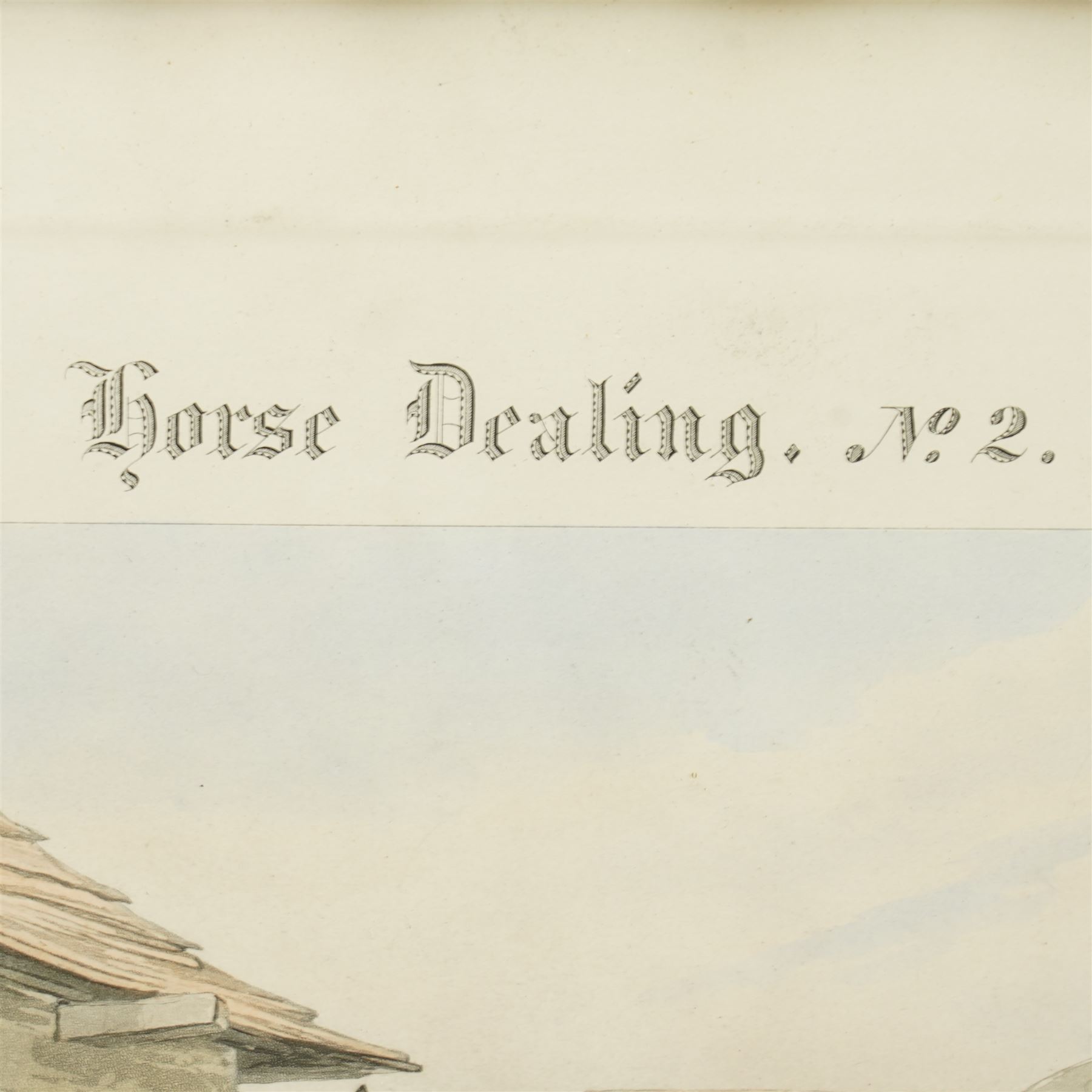 John Harris (British 1811-1865) after Robert Richard Scanlan (British 1801-1876): 'Horse Dealing no.1 & no.2', pair of 19th century aquatint engravings with hand-colouring pub. Ackermann 1841, 40cm x 58cm (2)