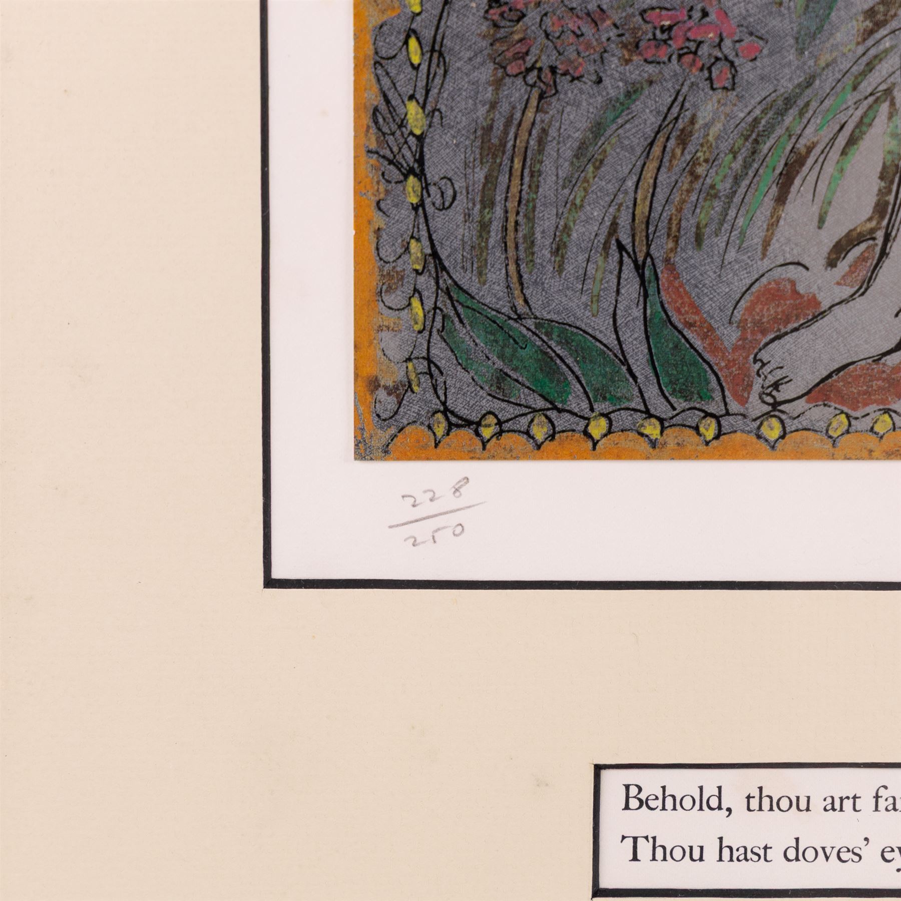 Edward Harris Wolfe (South African 1897-1982): 'Song of Songs', set of twelve limited edition lithographs on silvered paper each signed and numbered 228/250 in pencil, 36cm x 26cm, in matching frames (12)