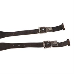 WWII German Army Heer brown leather T Straps