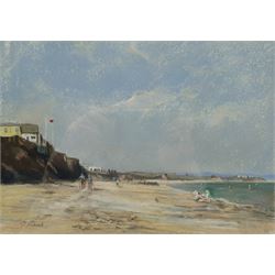 Jill Grinstead (British Contemporary): Holderness Coast Beach scene, pastel signed 21cm x 30cm