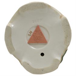 Royal Dux female figure holding a tambourine in burnished gilt and on circular naturalistic base, model no.1430 H27cm